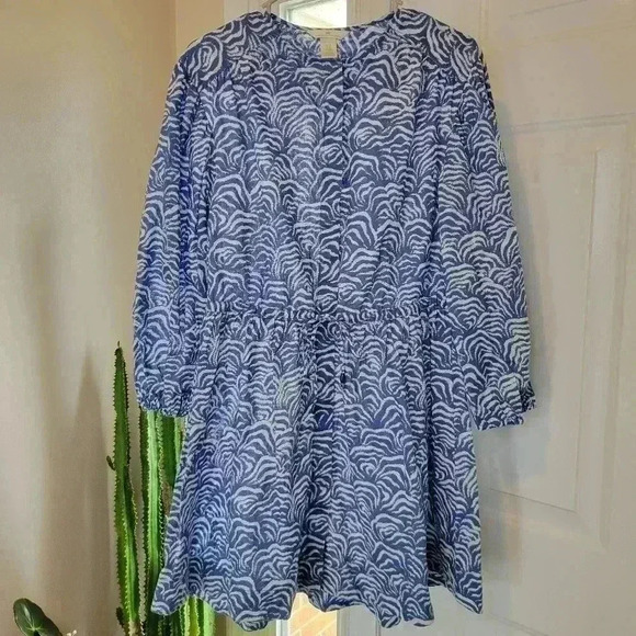 H&M Dresses & Skirts - H&M Blue Linen Longsleeve Short Dress, Sz XS
